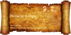 Helmly Kinga névjegykártya